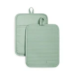 Kitchenaid Ribbed Soft Silicone Pot Holder 2-PACK Set, 7"X9", Pistachio. Fixed Price $19.95.