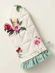 New Anthropologie Floral Cottonwine Quilted Oven Mitt. Fixed Price $24.00.
