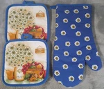 Quilted Oven Mitt 2 Pot Holders Flowers Fruit Home Sweet Cottage Farmhouse. Fixed Price $9.91.