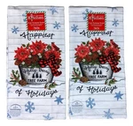 Set Of 2 Tree Farm Happiest Holidays Terry Kitchen Towels By Kay Dee Designs. Fixed Price $16.97.