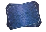 Pimpernel Blue Croc Leather Placemats - 3 Sets Of 4 = 12 Total. Fixed Price $140.00.