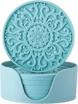 Colinda Silicone Coasters Set Of 6 With Holder, Non-slip Cup Mats For Hot And. Fixed Price $17.99.