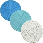 Kitchen Pot Holders Set Trivets 100% Pure Cotton Thread Weave Hot. Fixed Price $15.34.
