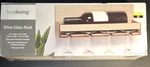 Trueliving Wine Glass Rack 15" X 5.3" Bottle & (4) Holder New!. Fixed Price $8.00.