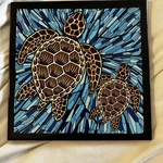 Islander Hawaii Ceramic Tile Trivet Blue Honu Turtle. Fixed Price $12.00.