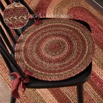 Cider Mill Jute Chair Pad 15" Set Of 6 Country Rustic Burgundy Olive Green Vhc. Fixed Price $76.95.