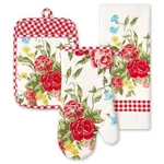 Pioneer Woman Sweet Rose Kitchen Towel Oven Mitt Potholder Floral 3-PC Gift New. Fixed Price $24.27.