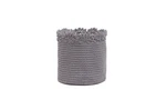Heritage Lace Mode Crochet Round Basket With Edge, X 6", Light Gray. Fixed Price $15.00.