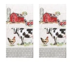 New Set Of 2 Kay Dee Designs Barnyard Country Life Terry Kitchen Dish Towels. Fixed Price $13.99.