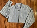 Men Tommy Bahama Jeans Island Modern Fit But Town Down Striped Shirt Size. Fixed Price $11.00.