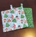 Handmade Quilted Pot Holders Pair, 100% Cotton Batting, Insul Bright.. Fixed Price $14.99.