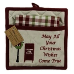 Tabletop Santa Mailbox Pocket Pot Holder Kitchen Towel Christmas. Fixed Price $27.99.