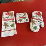 Sweet Christmas Cookie Kitchen Towel, Oven Mitt & Pot Holder. Fixed Price $25.00.