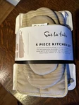 Sur La Table 5-PC. Kitchen Textile Set Includes Apron Oven Mit And Pot Holders. Fixed Price $28.95.