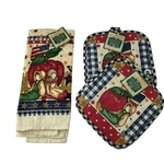 Country Crafts Apple Kitchen Towel & Pot Holder Set Americana. Fixed Price $19.95.