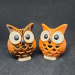 Set Of 2 Home Ceramic Owl Big Eyes Candle Holder Tea Lights. Fixed Price $10.50.