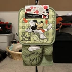 Disney Mickey And Minnie Mouse 3-PIECE Kitchen Set Towel, Pot Holder, Mitt. Fixed Price $15.00.