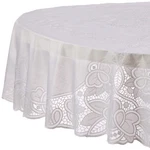 Vinyl Lace Betenburg Design Tablecloth Size: 72" Round, Color: White. Fixed Price $35.59.