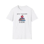 Women T-shirt Best Teacher Ever Apple Book School Job Award Mugs N' More. Fixed Price $25.00.