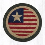 Original Flag 15.5" Braided Jute Chair Pad, Earth Rugs, Farmhouse Patriotic. Fixed Price $15.85.