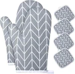 Auauy Mitts And Potholders Bbq Gloves-oven Cotton-grey History. Fixed Price $14.90.
