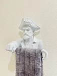 Pirate Towel Holder Wall Mount - Nautical Bathroom Decor Coastal Sculpture Art. Fixed Price $34.99.