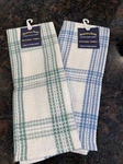New Wtags Hearth & Home Kitchen Towel Set Plaid Stripe 15 X 25 Blue Green. Fixed Price $9.99.