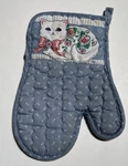 Vtg Quilted Cat Kitty Bow Oven Mitt Blue Country Kitchen Kitsch Cottagecore. Fixed Price $12.00.