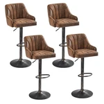 Set Of 4 Bar Stools Swivel Adjustable Counter Kitchen Leather Back Pub Chairs. Fixed Price $245.99.