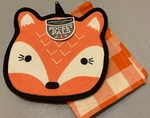 Now Designs Pocket Pals 'freddy Fox' Kitchen Towel And Oven Mitt Linens. Fixed Price $23.00.