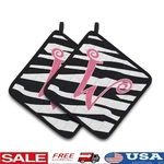 Zebra Stripe Pink Pot Holders Insulated Quilted Kitchen Accessories Gift New. Fixed Price $29.14.