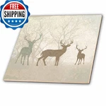 3DROSE Ct 215932 4 Deer Silhouettes Set Against Faded Forest Background Earth. Fixed Price $51.24.