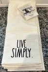 Rae Dunn Kitchen Dish Towels Embroidered Live Simply Blessed Family SET/2. Fixed Price $19.95.