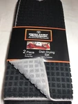Iron Chef America Drying Mat (2) Black Gray Waffle 15 X 20 Nip. Fixed Price $11.99.