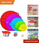 Innovative 5-PACK Silicone Lids Multi-size Covers For Microwave & Oven Safety. Fixed Price $17.09.
