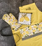 Yellow Lemon Theme Lot, Apron, Oven Mitts, Reuseable Tote, Recipe Cards Nwt. Fixed Price $34.99.