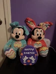 Disney Mickey & Minnie Mouse Easter Bunny Plush Set Of 2017 Shelf Sitter. Fixed Price $75.99.