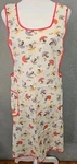 Vintage Retro Floral & All Over Mushroom Print Tie Back Kitchen Apron 60'S 70'S. Fixed Price $28.95.
