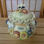 1970S Potpourri/herb Lidded Jar W/vents Cookie/biscuit Japan Style. Fixed Price $39.90.