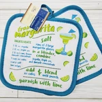 2 Set Of Pot Holders Summer Teal White Green Frozen Margarita Recipe Limes New. Fixed Price $8.99.
