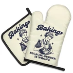 Dyjybmy Baking Because Murder Is Wrong Funny Oven Mitts And Pot Holder Set, H.... Fixed Price $22.09.