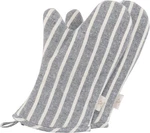 Denim Quilted Heat Resistant Oven Mitt For Children,chalk Striped. Fixed Price $25.99.