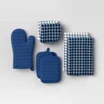 7PC Starter Kitchen Textile Set Dark Blue - Room Essentials: Dish Towels. Fixed Price $22.40.