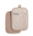 Kitchenaid Beacon Two-tone Non-slip Pot Holder Set, Milkshake/beige, 7"X10 2 Pc. Fixed Price $20.90.