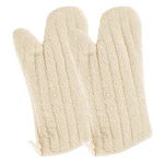 Beille 2PC Cream Terry Quilted Oven Mitts Set Baking Supplies, 14 Inch Length. Fixed Price $18.99.