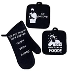 Friends Tv Show Pot Holders And Oven Mitt Kitchen Set. Fixed Price $30.00.