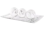 Creative Scents White Marble Look Tray & 3 Orb Home Decor Centerpiece Set. Fixed Price $44.99.
