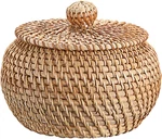 Hipiwe Round Rattan Boxes With Lid Hand-woven Wicker Storage Baskets Bin. Fixed Price $30.62.