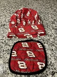 Winner Circle Budweiser Chef Hat And Oven Mitt. Fixed Price $14.40.