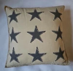 Jan Constantine Star Pillow Patriotic Americana Throw Cushion Usa Decor. Fixed Price $40.00.